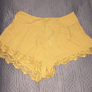 Loose yellow shorts
